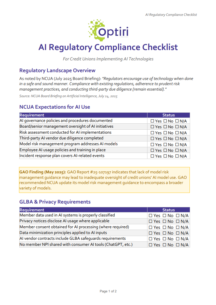 AI Compliance Checklist